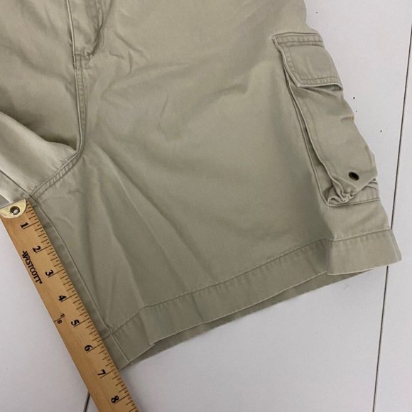 Mickey Mouse Disney Store Cargo Shorts Mens Large Beige Elastic Waist - Picture 10 of 10